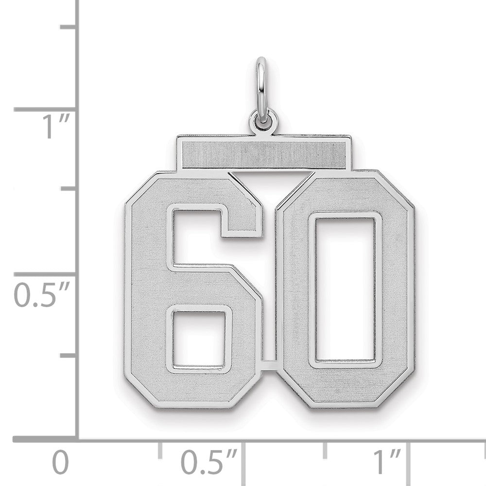 Sterlingsilber Silber/rhodiniert Satiniert Zahl 60 Charm