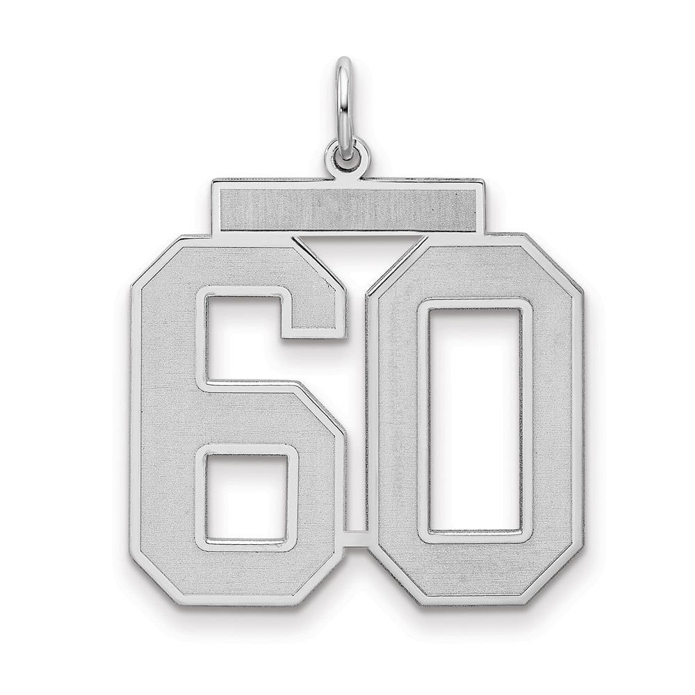 Sterlingsilber Silber/rhodiniert Satiniert Zahl 60 Charm