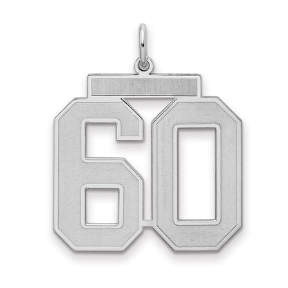Sterlingsilber Silber/rhodiniert Satiniert Zahl 60 Charm