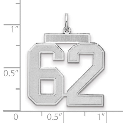 Sterlingsilber Silber/rhodiniert Satiniert Zahl 62 Charm