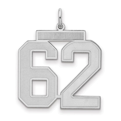 Sterlingsilber Silber/rhodiniert Satiniert Zahl 62 Charm