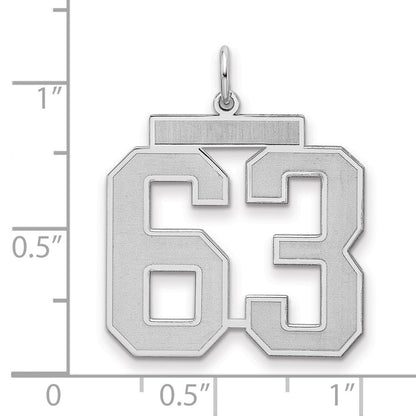 Sterlingsilber Silber/rhodiniert Satiniert Zahl 63 Charm