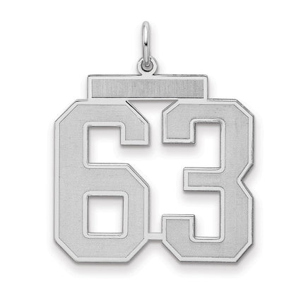 Sterlingsilber Silber/rhodiniert Satiniert Zahl 63 Charm