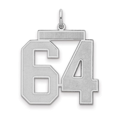 Sterlingsilber Silber/rhodiniert Satiniert Zahl 64 Charm