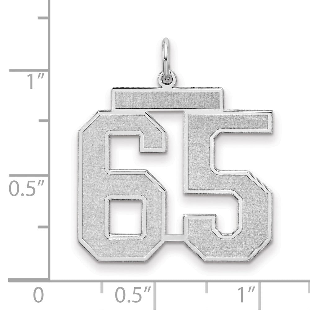Sterlingsilber Silber/rhodiniert Satiniert Zahl 65 Charm