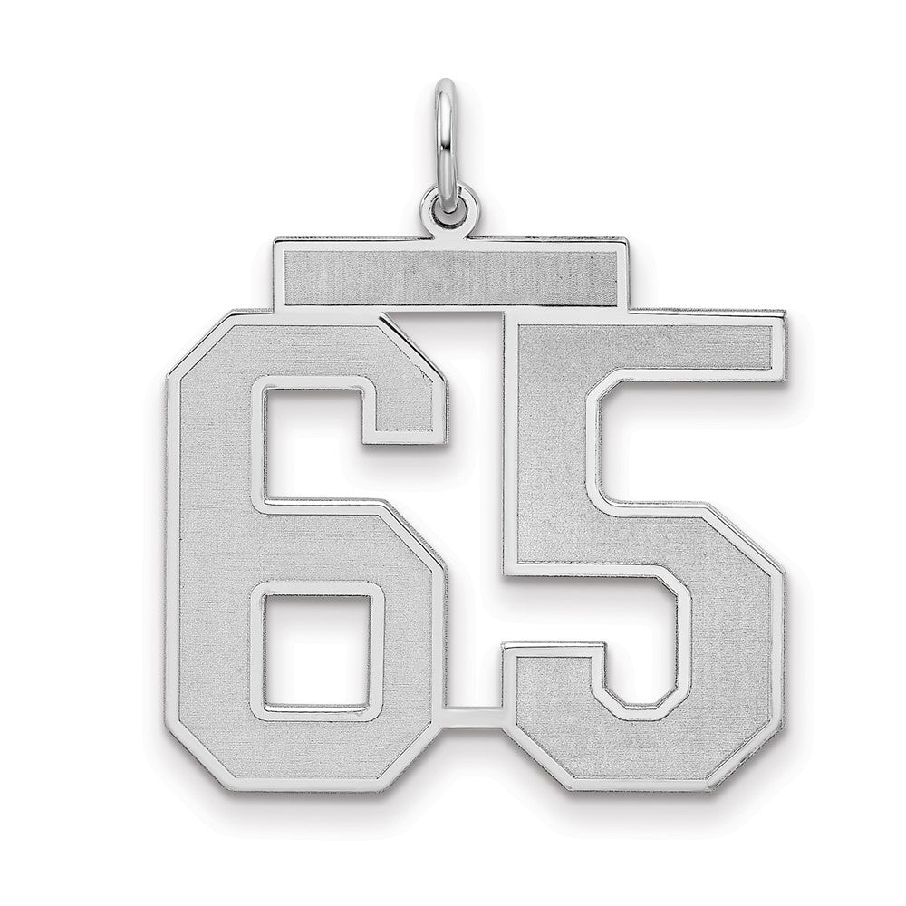 Sterlingsilber Silber/rhodiniert Satiniert Zahl 65 Charm