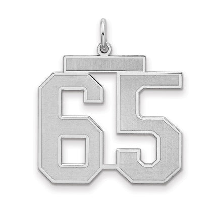 Sterlingsilber Silber/rhodiniert Satiniert Zahl 65 Charm