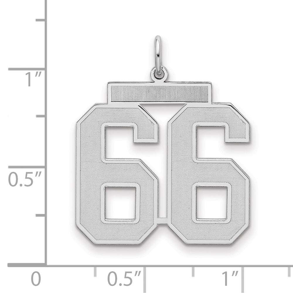 Sterlingsilber Silber/rhodiniert Satiniert Zahl 66 Charm