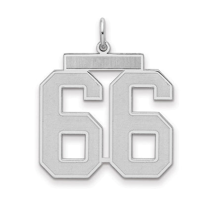 Sterlingsilber Silber/rhodiniert Satiniert Zahl 66 Charm