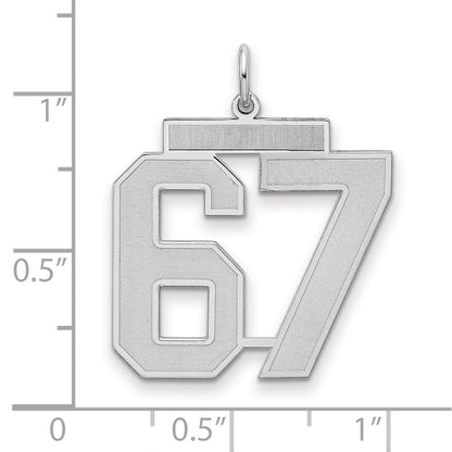 Sterlingsilber Silber/rhodiniert Satiniert Zahl 67 Charm