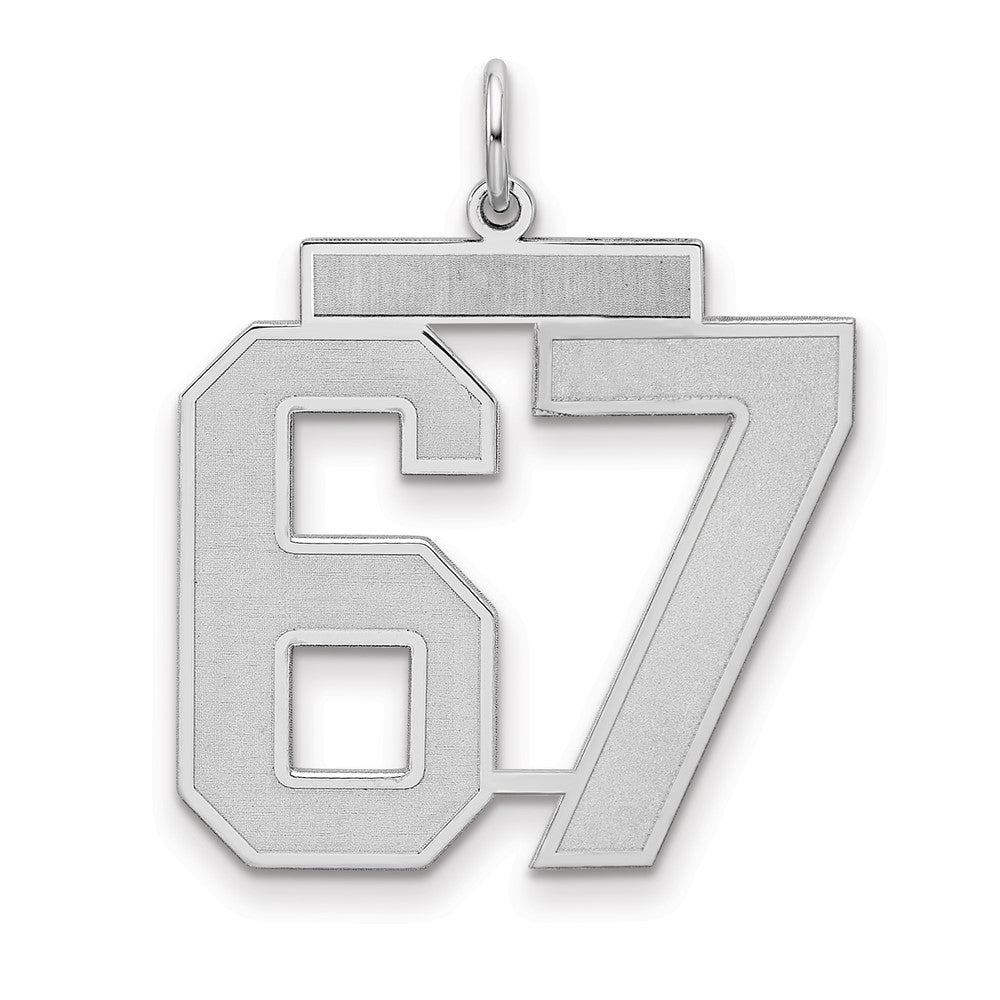 Sterlingsilber Silber/rhodiniert Satiniert Zahl 67 Charm