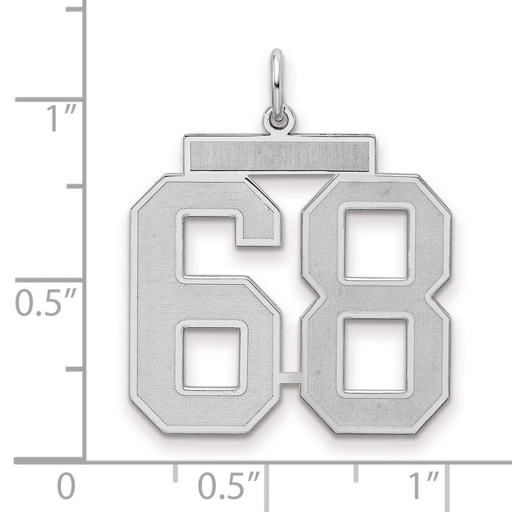 Sterlingsilber Silber/rhodiniert Satiniert Zahl 68 Charm