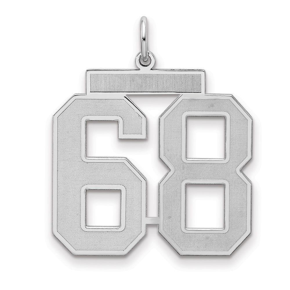 Sterlingsilber Silber/rhodiniert Satiniert Zahl 68 Charm