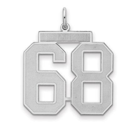 Sterlingsilber Silber/rhodiniert Satiniert Zahl 68 Charm