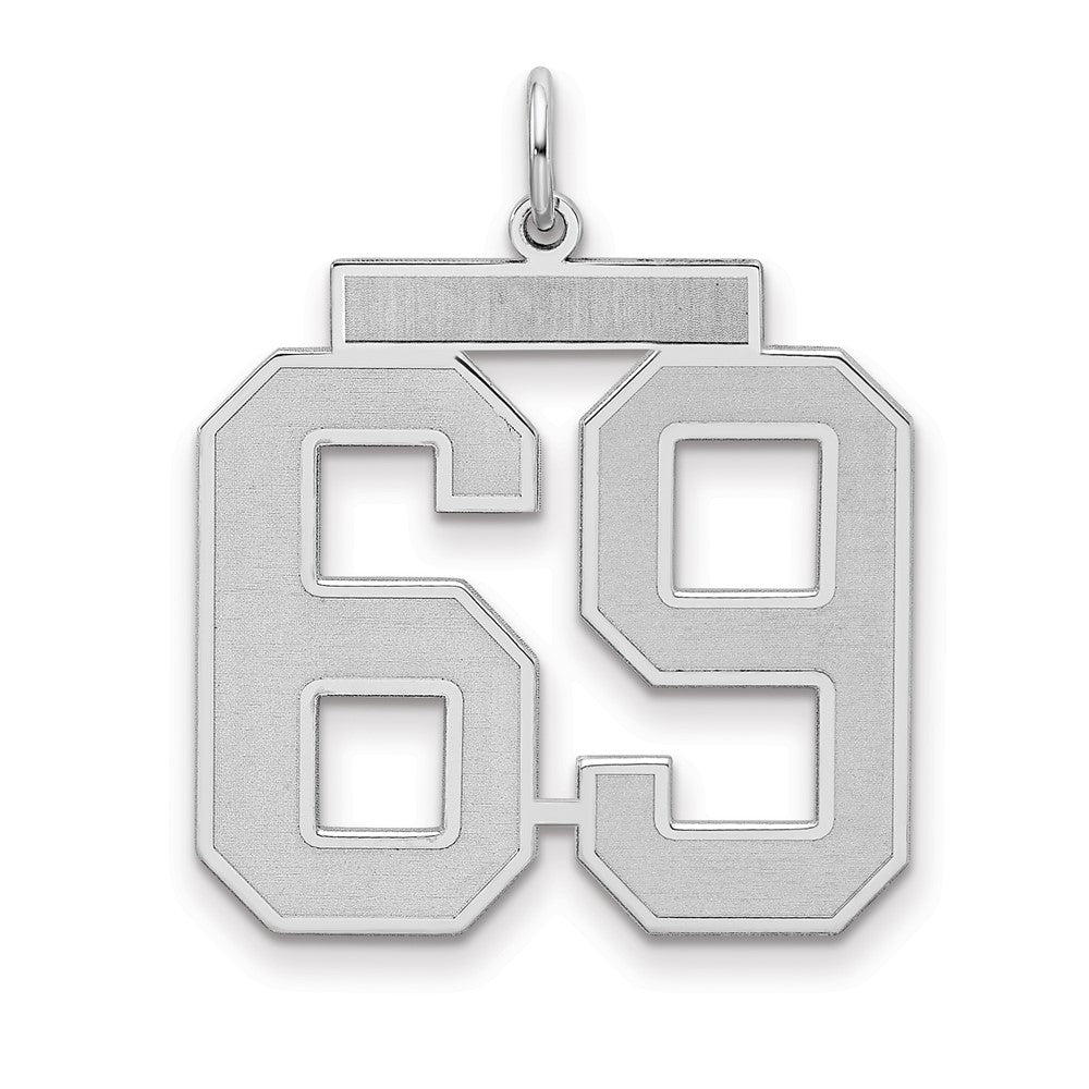 Sterlingsilber Silber/rhodiniert Satiniert Zahl 69 Charm