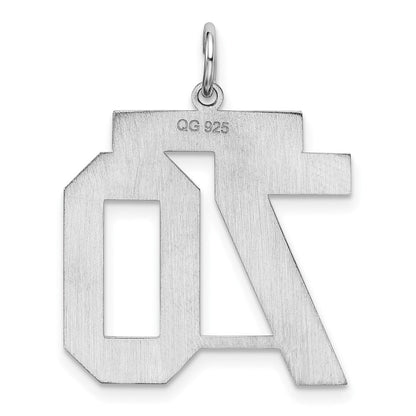 Sterlingsilber Silber/rhodiniert Satiniert Zahl 70 Charm