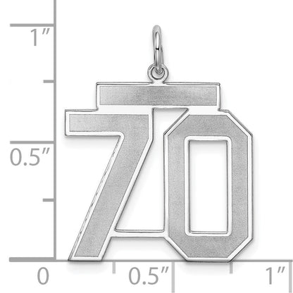 Sterlingsilber Silber/rhodiniert Satiniert Zahl 70 Charm