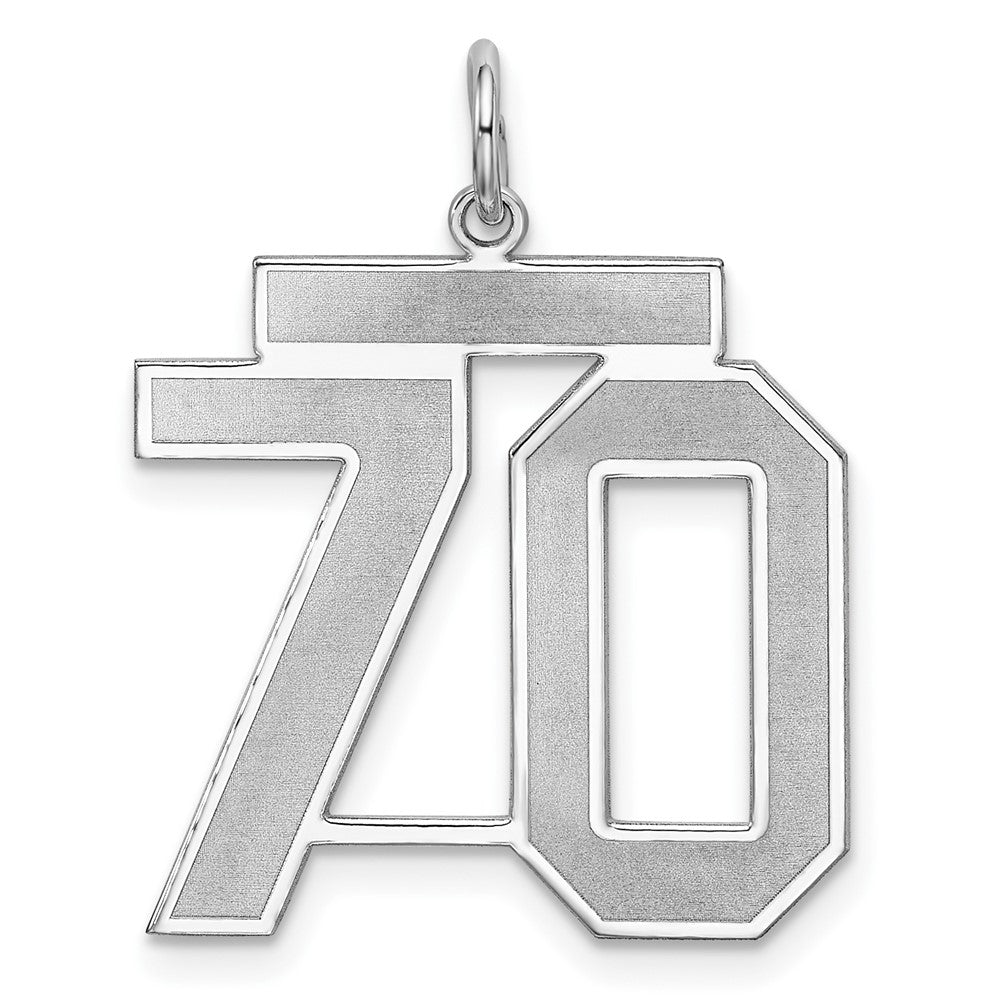 Sterlingsilber Silber/rhodiniert Satiniert Zahl 70 Charm