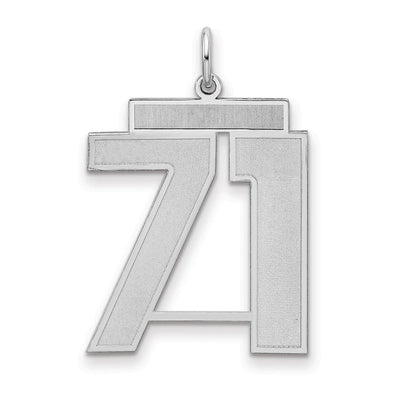 Sterlingsilber Silber/rhodiniert Satiniert Zahl 71 Charm