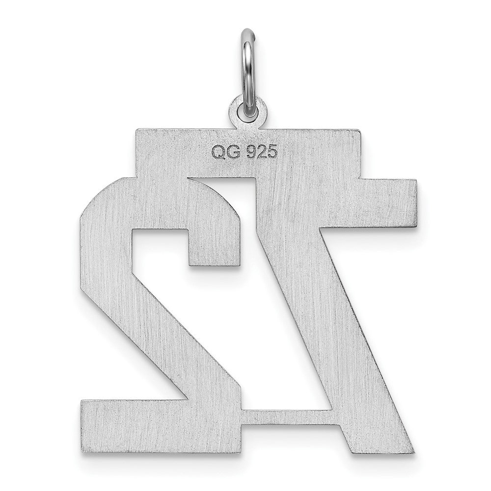 Sterlingsilber Silber/rhodiniert Satiniert Zahl 72 Charm