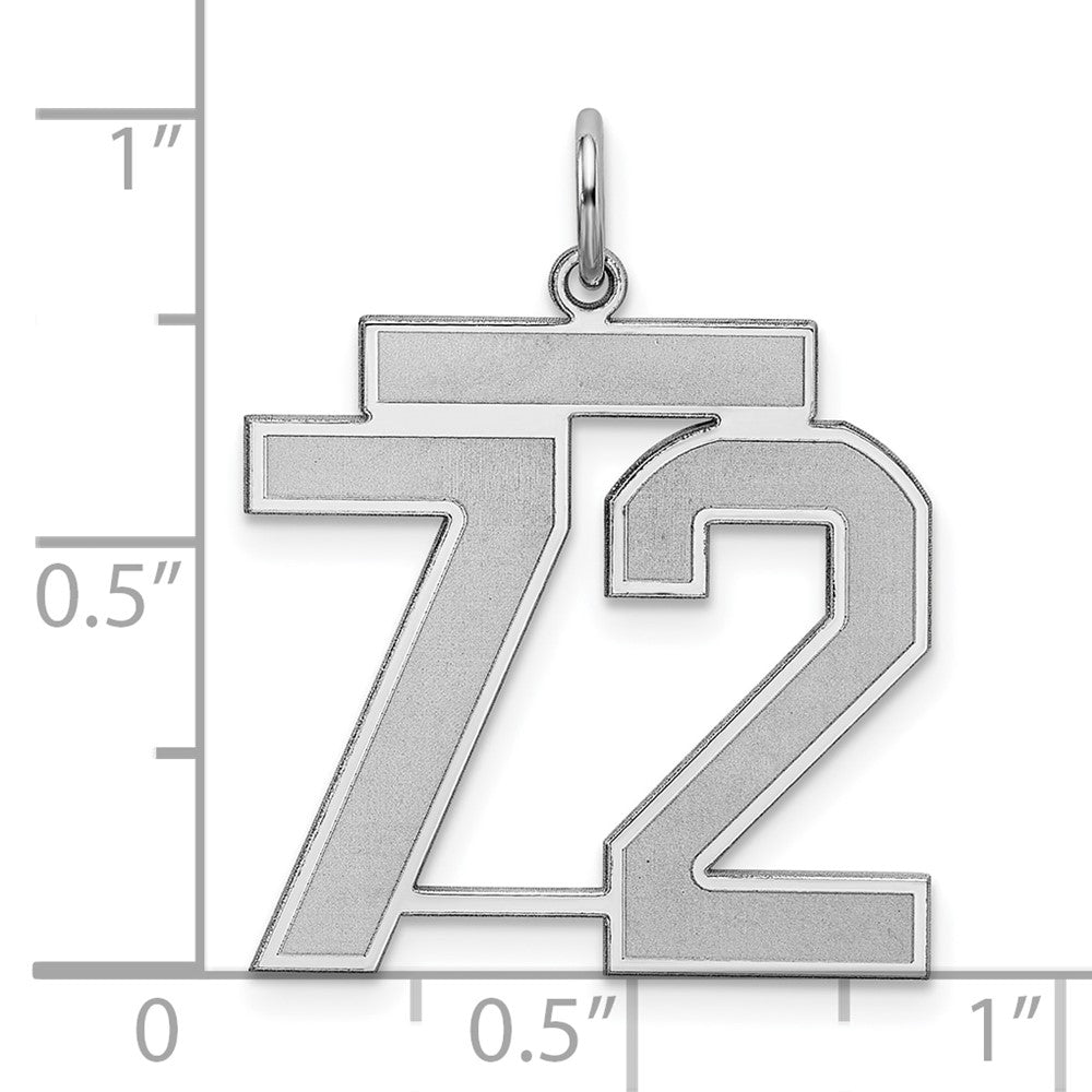 Sterlingsilber Silber/rhodiniert Satiniert Zahl 72 Charm