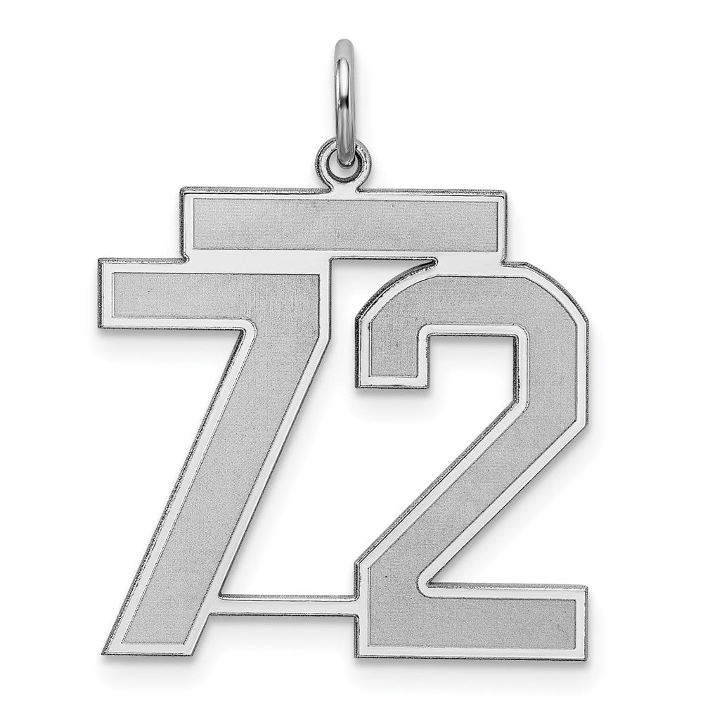 Sterlingsilber Silber/rhodiniert Satiniert Zahl 72 Charm