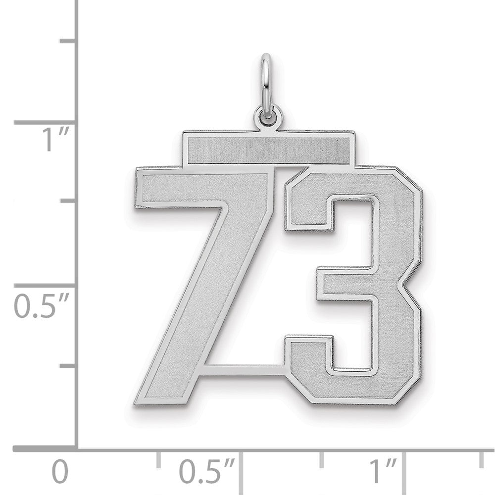 Sterlingsilber Silber/rhodiniert Satiniert Zahl 73 Charm
