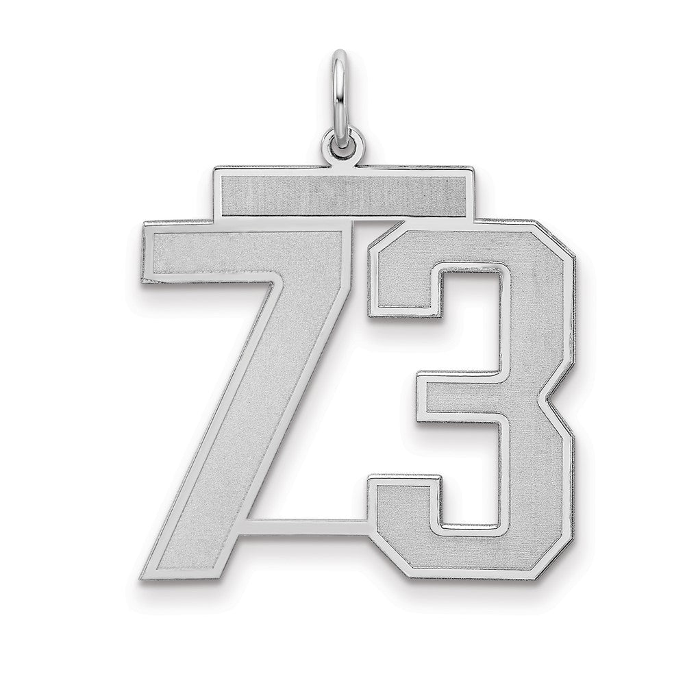 Sterlingsilber Silber/rhodiniert Satiniert Zahl 73 Charm
