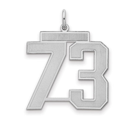 Sterlingsilber Silber/rhodiniert Satiniert Zahl 73 Charm