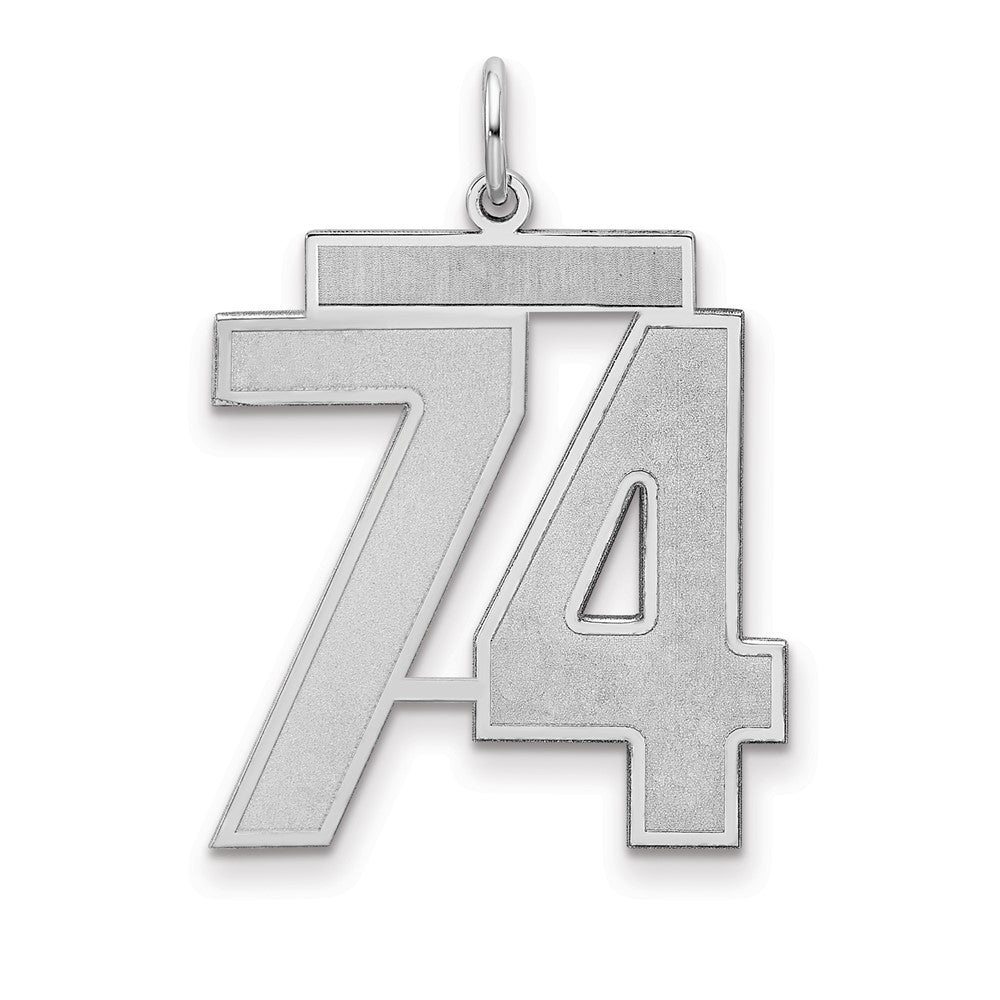 Sterlingsilber Silber/rhodiniert Satiniert Zahl 74 Charm