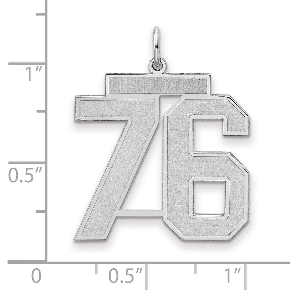Sterlingsilber Silber/rhodiniert Satiniert Zahl 76 Charm