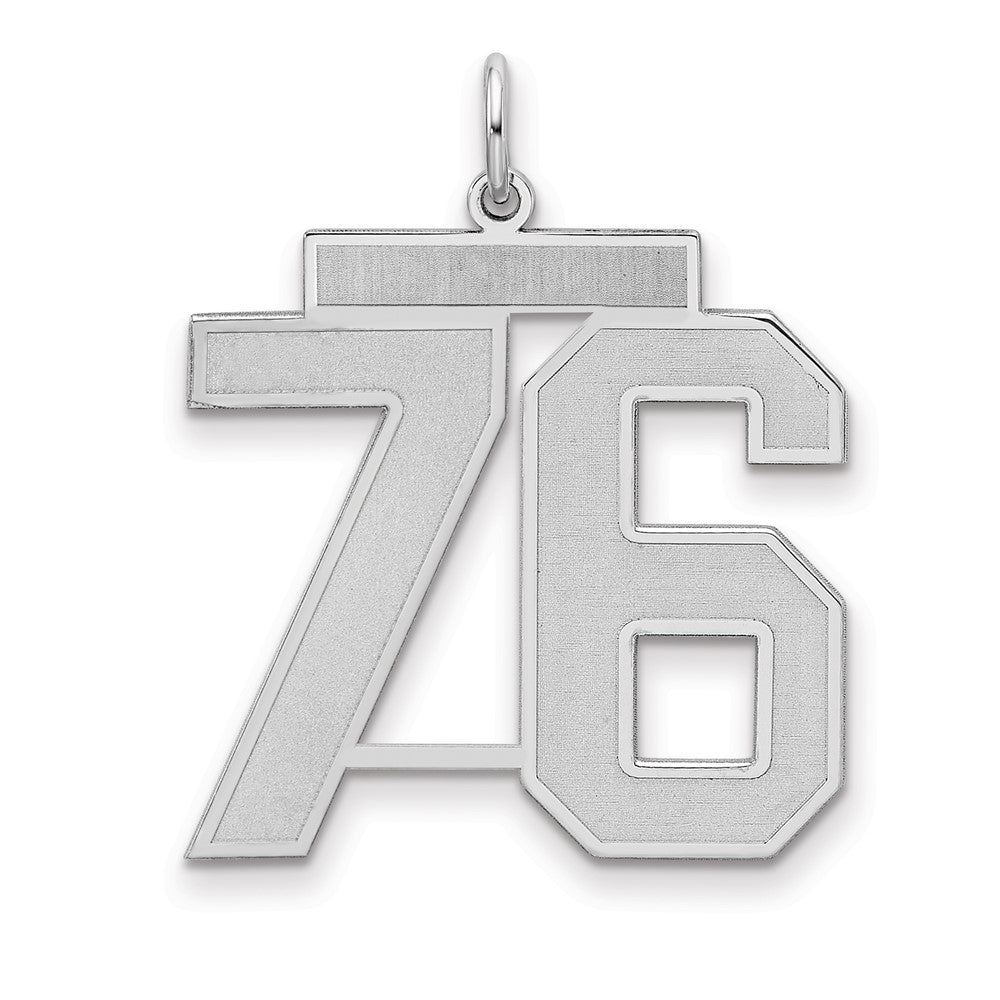Sterlingsilber Silber/rhodiniert Satiniert Zahl 76 Charm