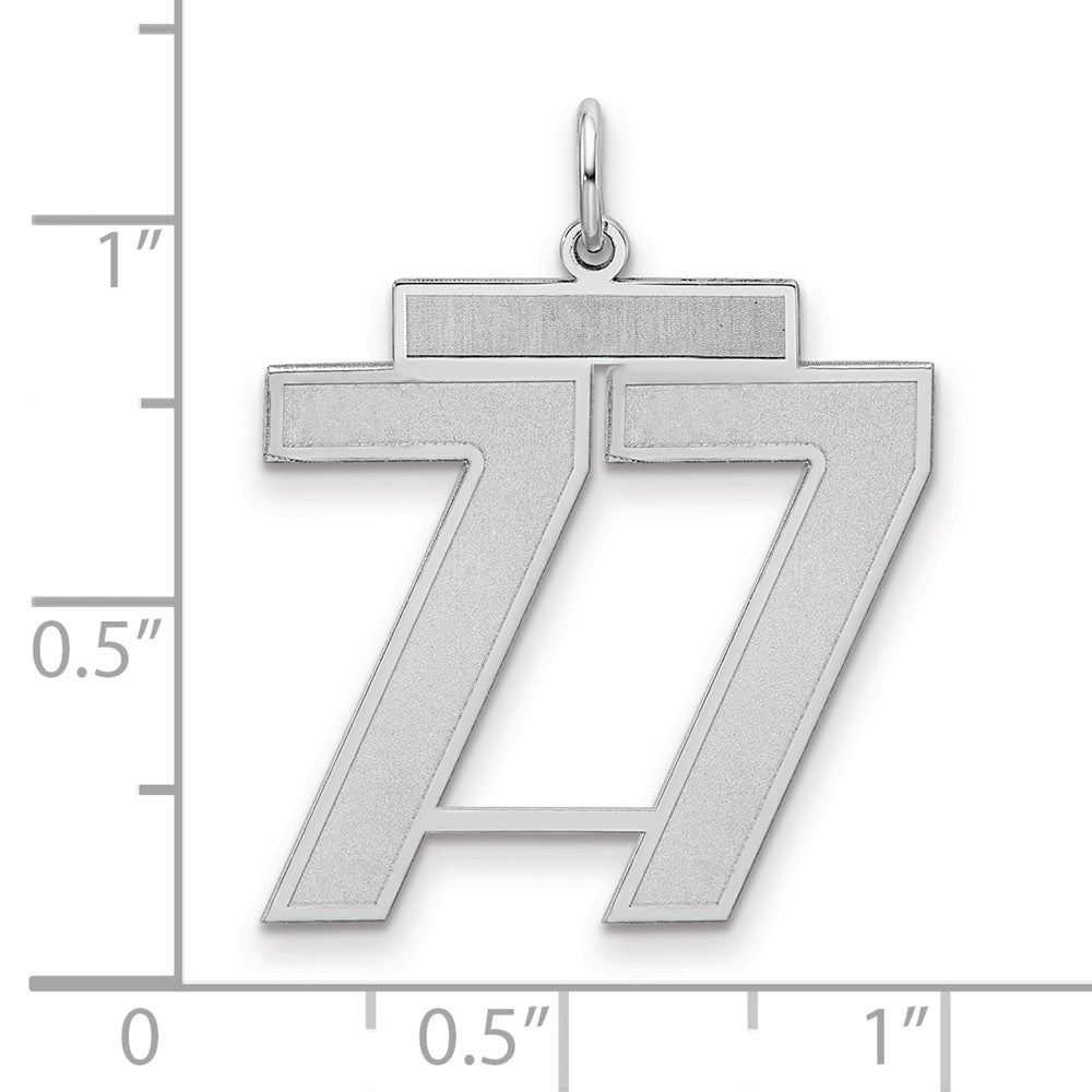 Sterlingsilber Silber/rhodiniert Satiniert Zahl 77 Charm