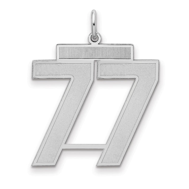 Sterlingsilber Silber/rhodiniert Satiniert Zahl 77 Charm
