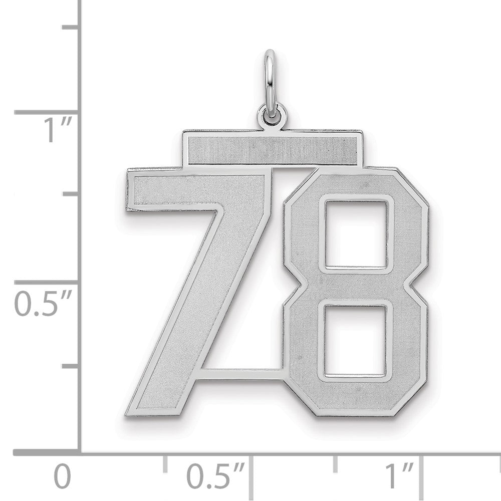Sterlingsilber Silber/rhodiniert Satiniert Zahl 78 Charm