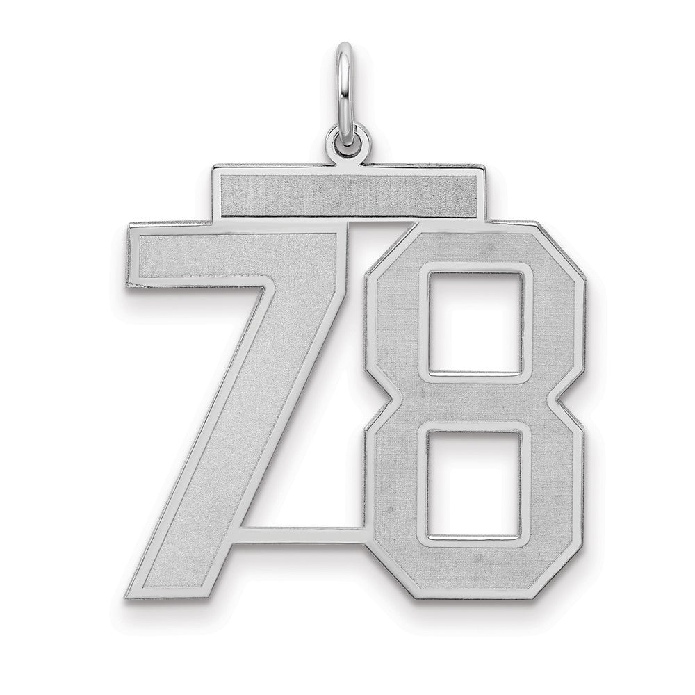 Sterlingsilber Silber/rhodiniert Satiniert Zahl 78 Charm