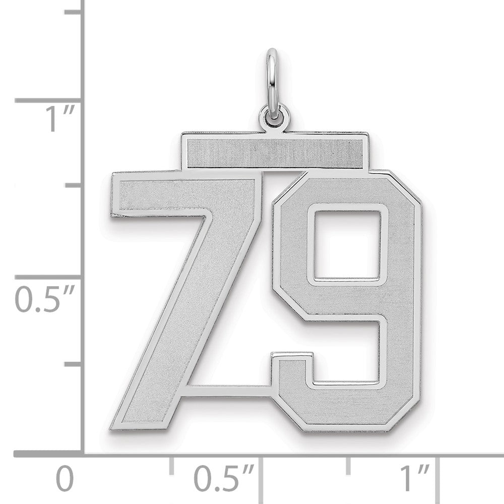 Sterlingsilber Silber/rhodiniert Satiniert Zahl 79 Charm
