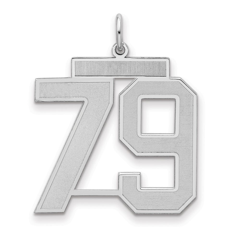 Sterlingsilber Silber/rhodiniert Satiniert Zahl 79 Charm