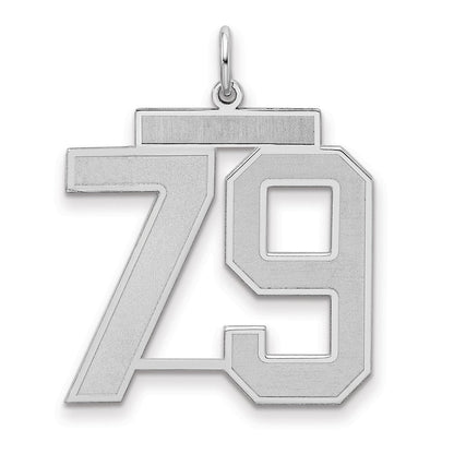 Sterlingsilber Silber/rhodiniert Satiniert Zahl 79 Charm