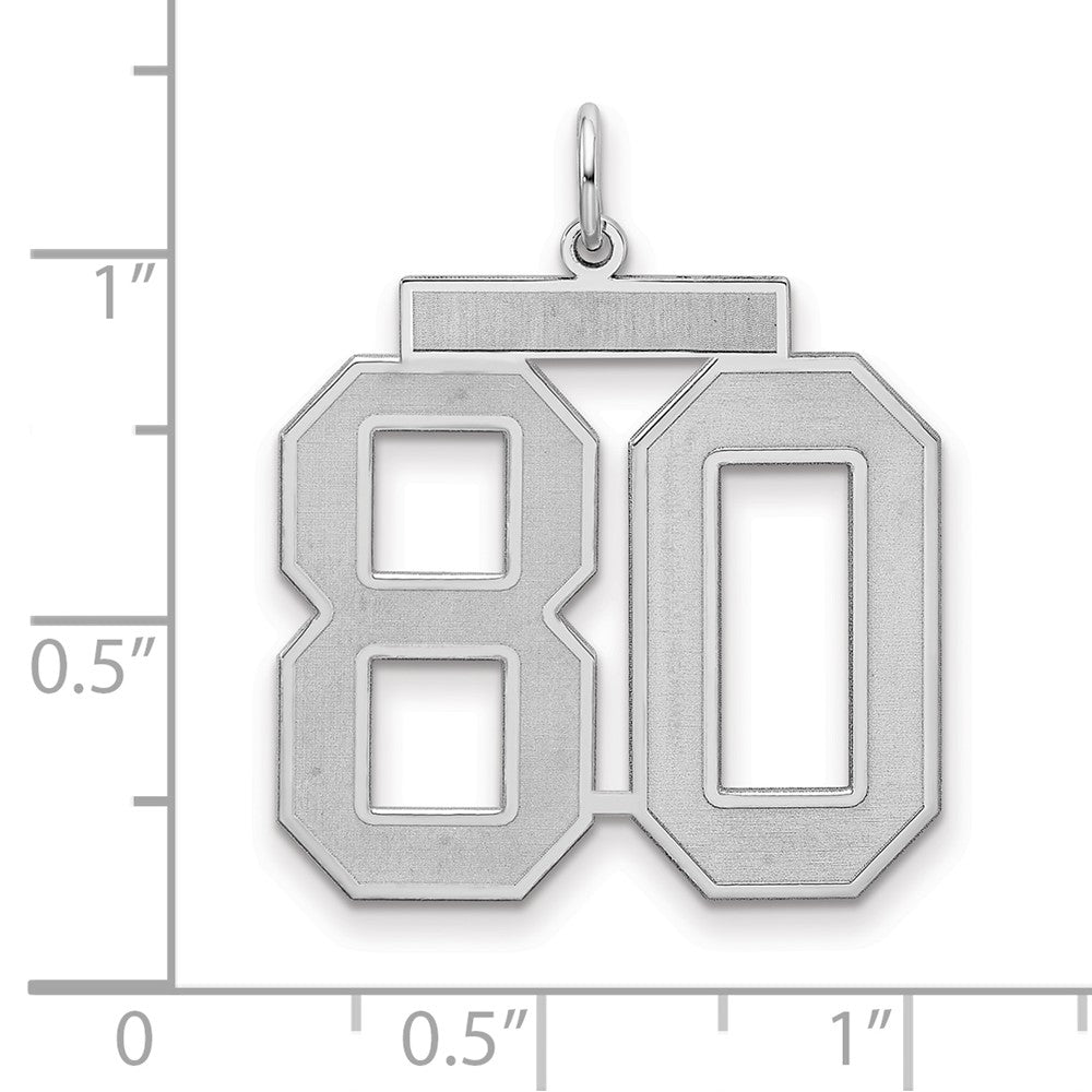Sterlingsilber Silber/rhodiniert Satiniert Zahl 80 Charm