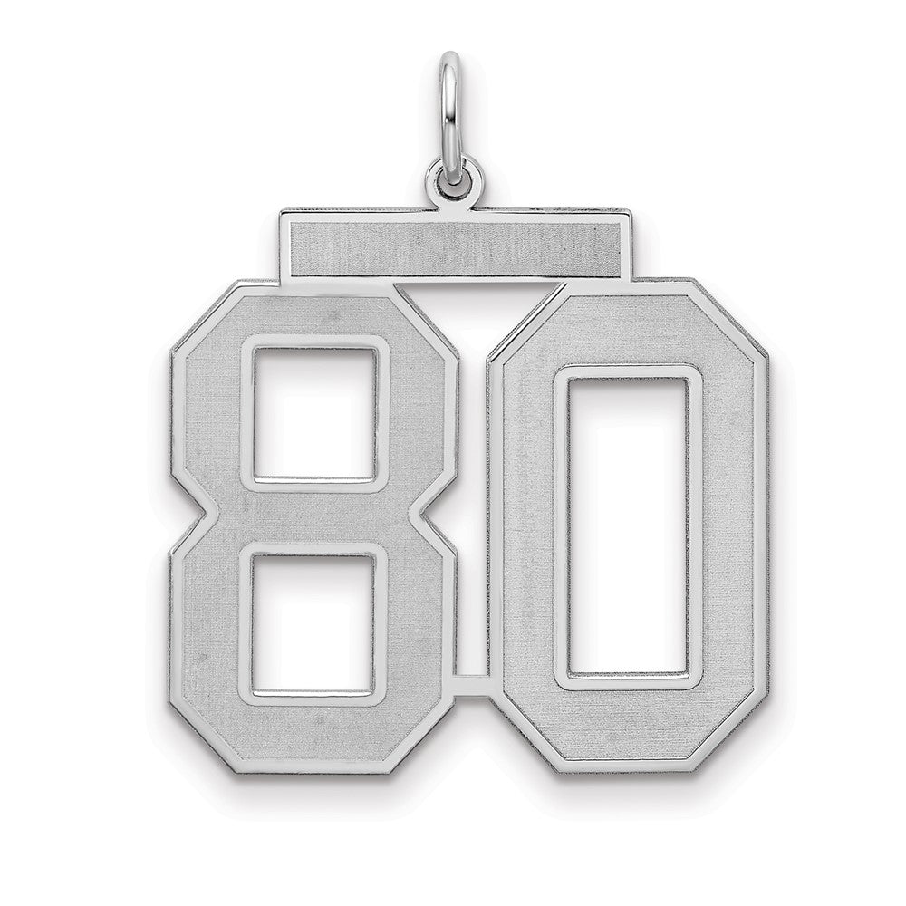 Sterlingsilber Silber/rhodiniert Satiniert Zahl 80 Charm