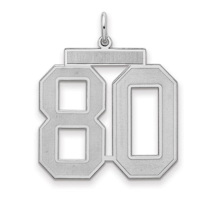Sterlingsilber Silber/rhodiniert Satiniert Zahl 80 Charm