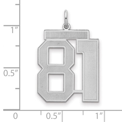 Sterlingsilber Silber/rhodiniert Satiniert Zahl 81 Charm