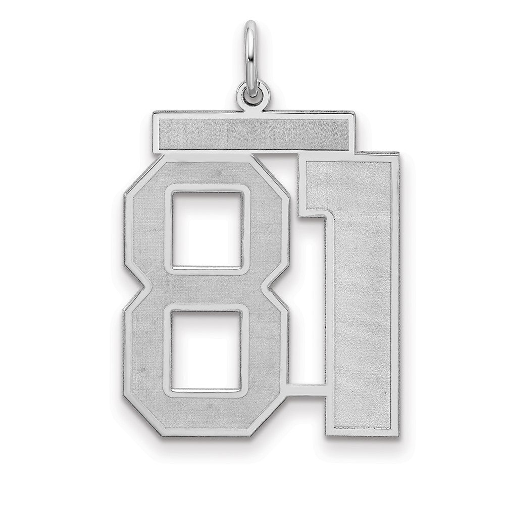 Sterlingsilber Silber/rhodiniert Satiniert Zahl 81 Charm