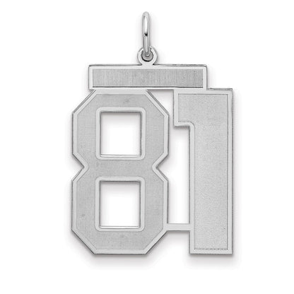Sterlingsilber Silber/rhodiniert Satiniert Zahl 81 Charm