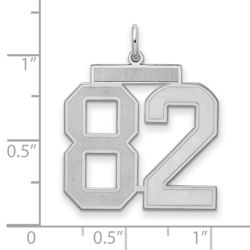 Sterlingsilber Silber/rhodiniert Satiniert Zahl 82 Charm