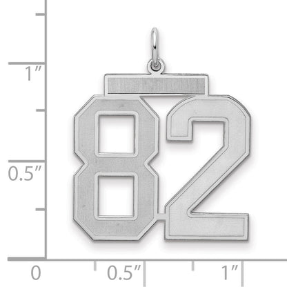 Sterlingsilber Silber/rhodiniert Satiniert Zahl 82 Charm