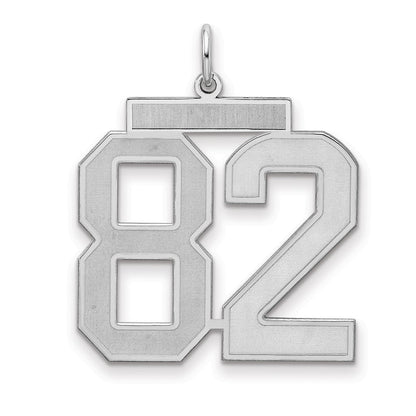 Sterlingsilber Silber/rhodiniert Satiniert Zahl 82 Charm
