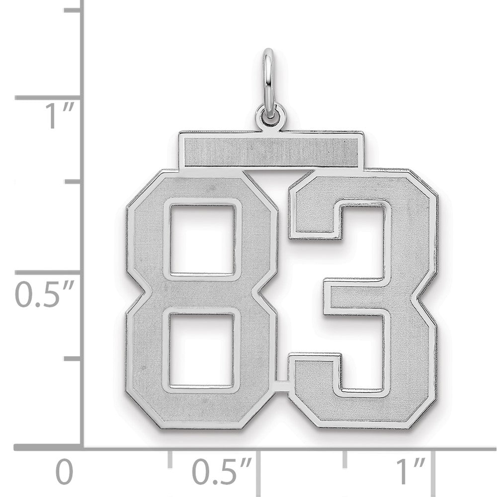 Sterlingsilber Silber/rhodiniert Satiniert Zahl 83 Charm