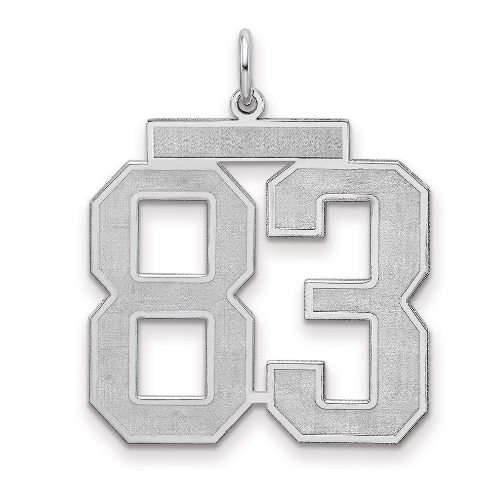 Sterlingsilber Silber/rhodiniert Satiniert Zahl 83 Charm